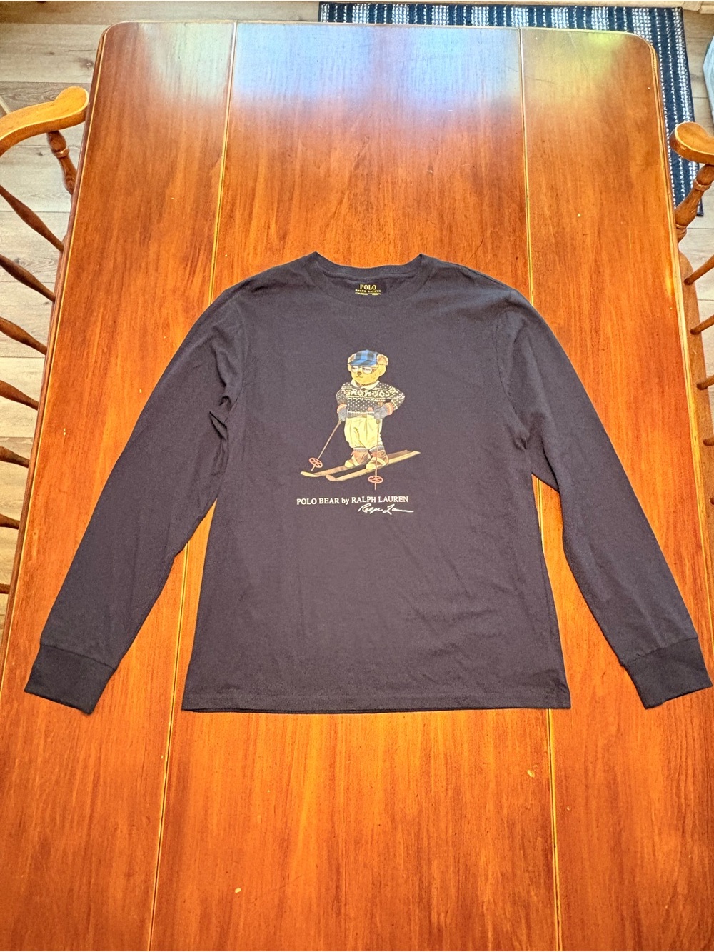 Polo by Ralph Lauren Navy Long-Sleeve Polo Bear Graphic Tee